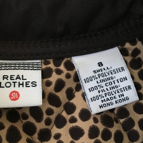 SAKS REAL CLOTHES Quilted Jacket Coat Brown Size 8 - Picture 2 of 8